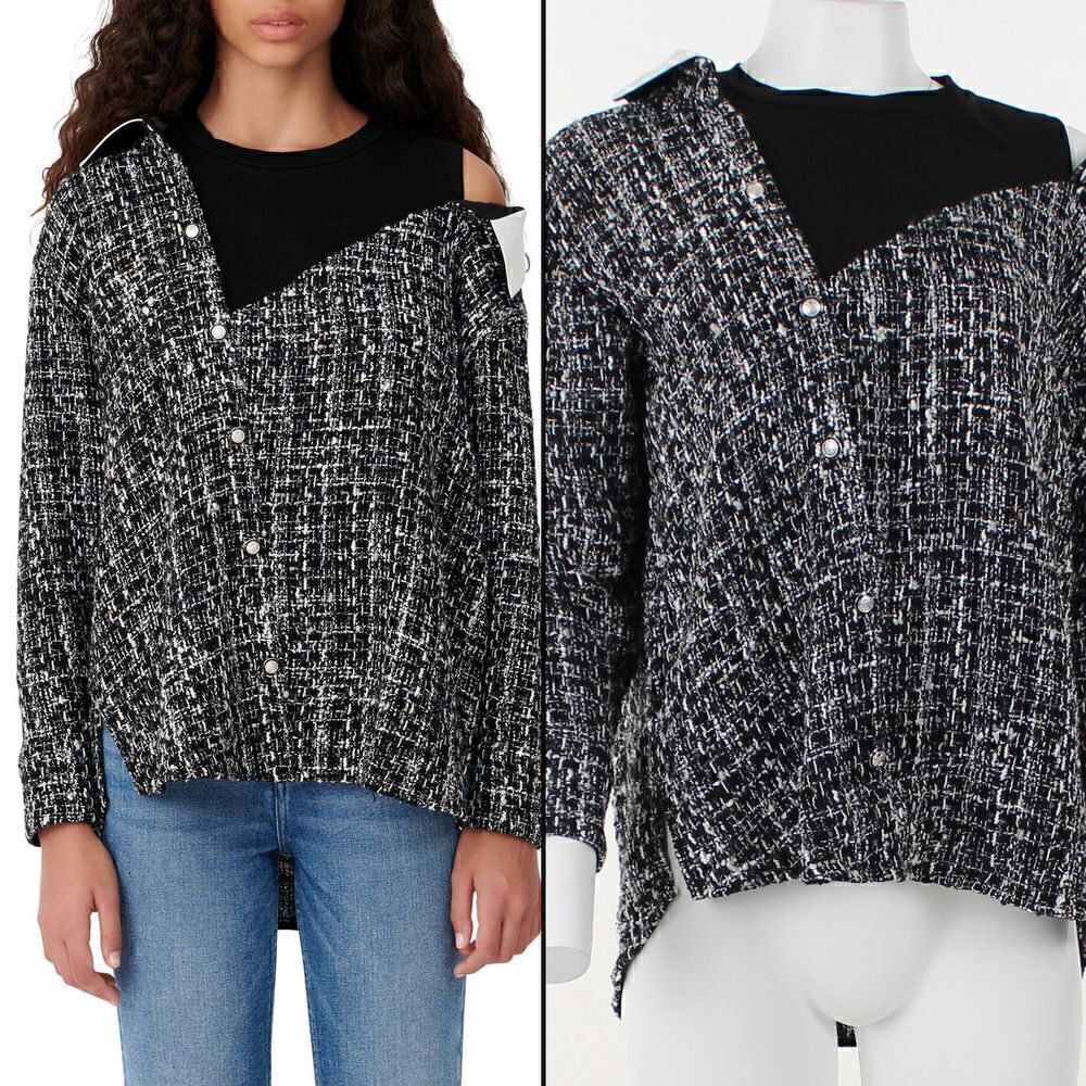 Maje Laco Tweed Shirt 